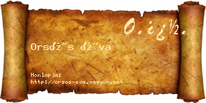 Orsós Éva névjegykártya